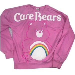 Women’s Size M Pink Care Bears Crew Neck Sweatshirt Cheer Bear
